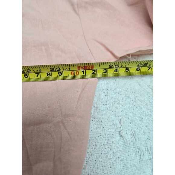 Womens Pink Button-Up Cotton Shirt Dress Lounger Beach cover XL Relaxed Fit - Picture 6 of 7